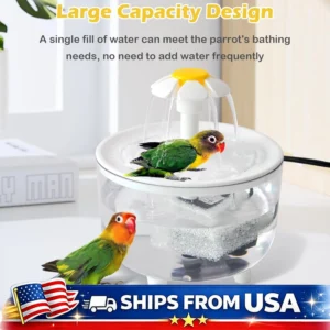 Indoor Bird Bath Fountain Automatic Shower Tub with Filter Pump Easy Clean for Small Medium Parrot Pets Cage Use Accessories Pet