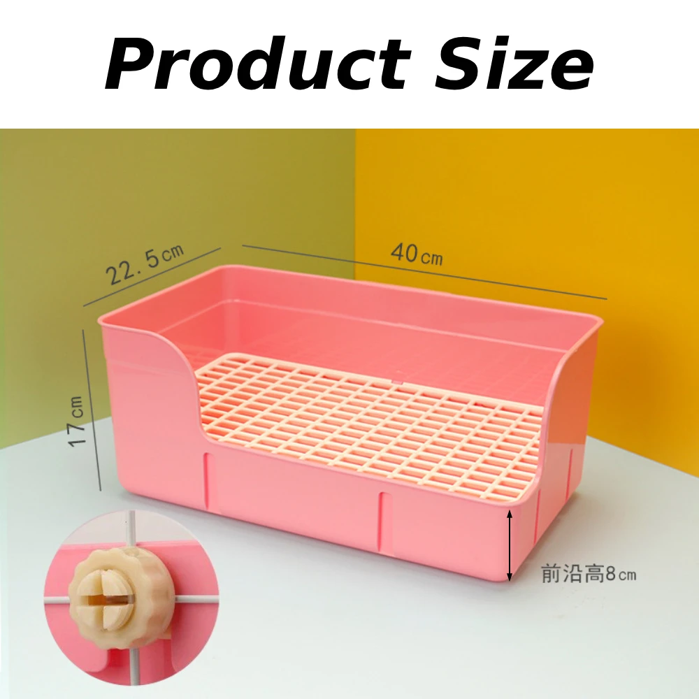 Rabbit Litter Box for Cage Pee Pan Tray Anti Splashing Bedpan Grid Litter Pan for Bunny Chinchillas Rats Ferrets Small Animals - Image 6