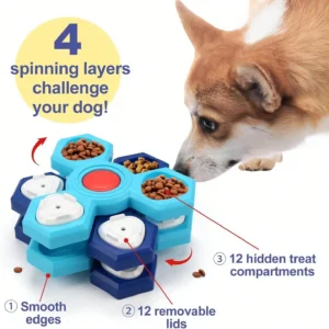 Interactive Dog Puzzle Toys For Mentally Stimulating Enrichment, Pet Slow Feeder IQ Training Toy For Boredom Relief, Squeaky Dog