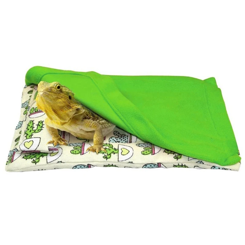 Bearded Dragon Bed with Pillow and Blanket Comfortable Warm Sleeping Bed with Plush Cover for Leopard - Image 7