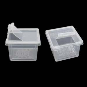 2 Pcs Plastic Reptiles Living Box Transparent Reptile Terrarium Habitat Spider Snake Transport Breeding Feeding Case