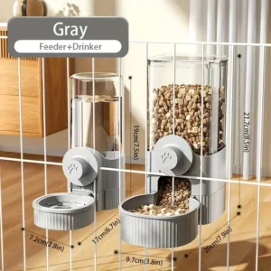 New Pet Hanging Water Dispenser and Feeder for Cages, Automatic Water and Food Dispenser for Dogs and Cats