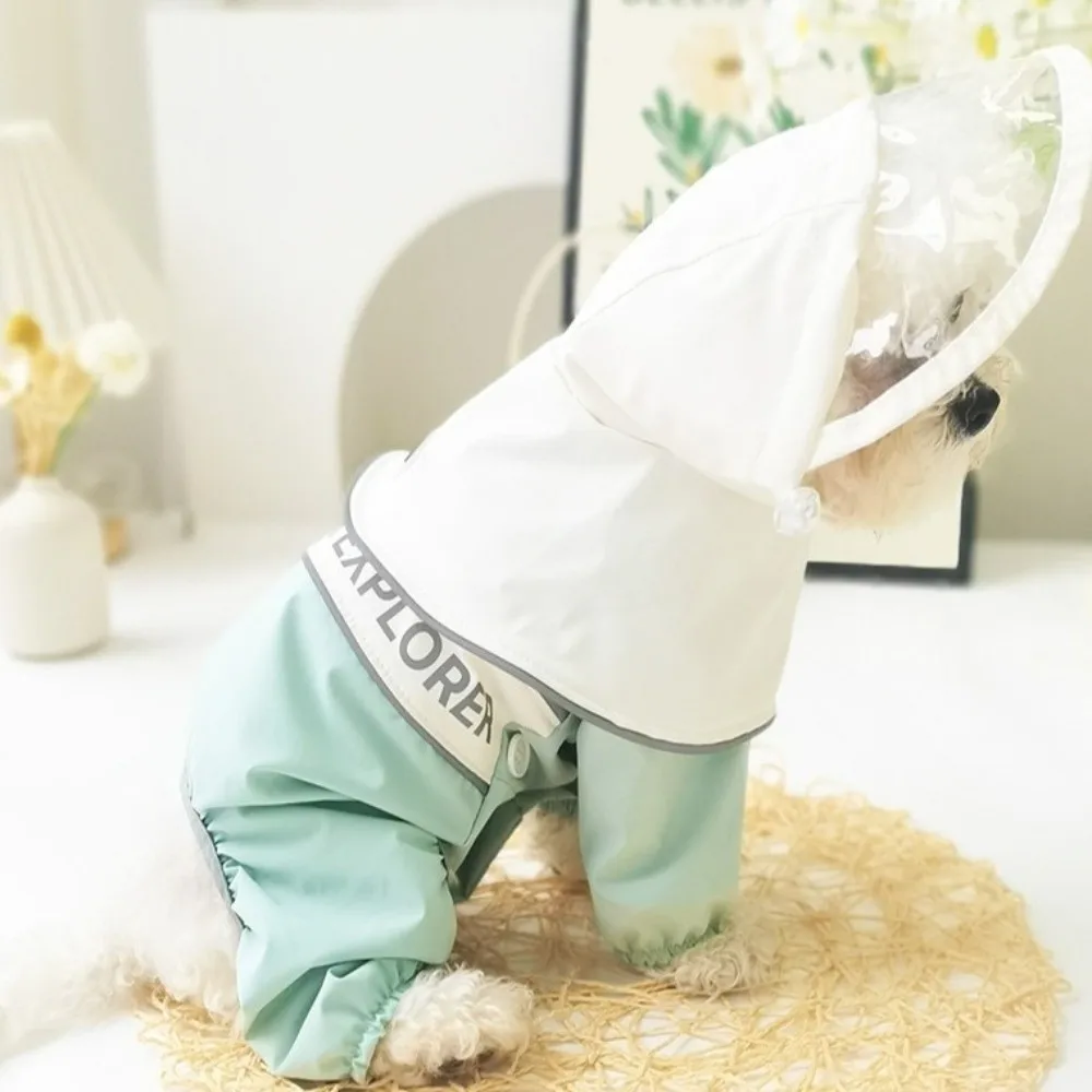 Windproof Dogs Raincoat Adjustable Straps Antifouling Dog Hooded Raincoat with D Ring Dog Rain Gear Dog Walking - Image 5