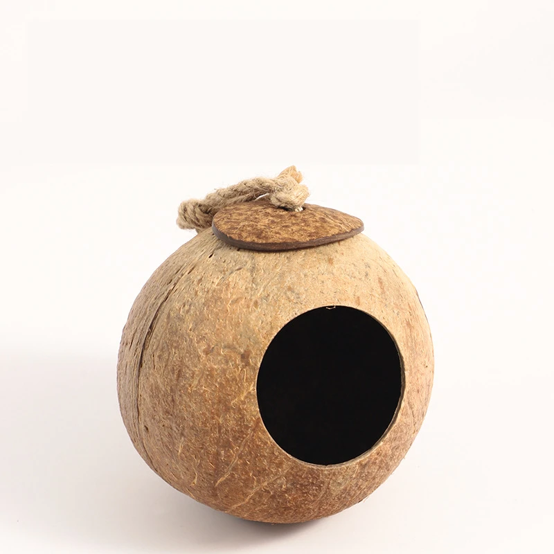 Hamster House Bite-resistant Natural Small Pet Coconut Cages Guinea-pig Hamster Hideout House Toy Wooden House Pet Supplies - Image 14