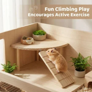 Hamster Climbing Toys Wooden Cage Playground Wooden Hamster Cage Accessories For Gerbil Mouse Mice Small Animal Ferret Squirrel