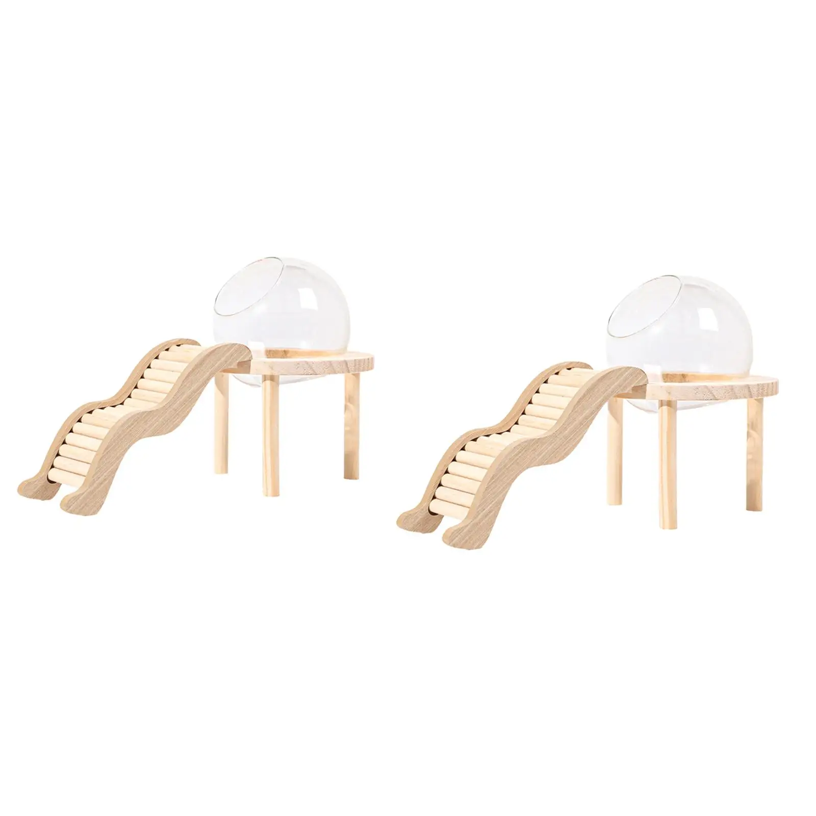 Hamster Sand Bath Container with Wooden Ladder for Pet Supplies Gerbils Mice