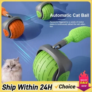 Automatic Rolling Ball Faux Tail Rechargeable Smart Pet Electric Toy Dog Cat Training Imitate Mouse Cat Training Teaser Cat Toy