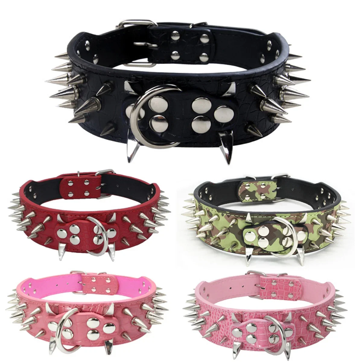 Dog Cat Collar Spiked Studded Pet Necklace For Small Medium Dogs Bulldog Adjustable Anti-Bite Collar P1K7K6 - Image 2
