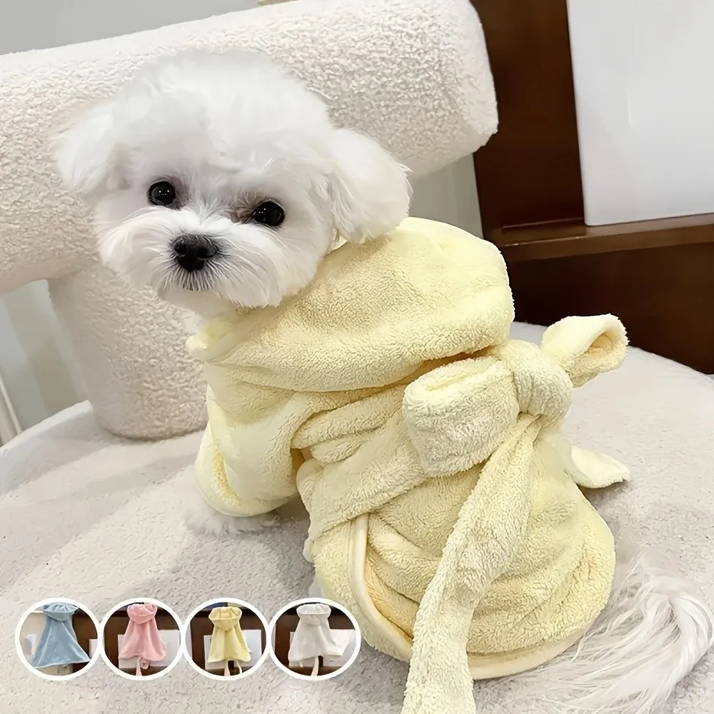 New Thickened Pet Bathrobe Super Absorbent Hooded Pet Drying Robe Small/Large Dog Skin-friendly Pet Grooming Robe Pet Bath - Image 8