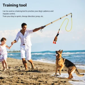 132cm Telescopic Dog Teaser Stick Flirt Pole for Dog Interactive Flirt Pole Toy Dog Extendable Teaser Wand for Exercising Train