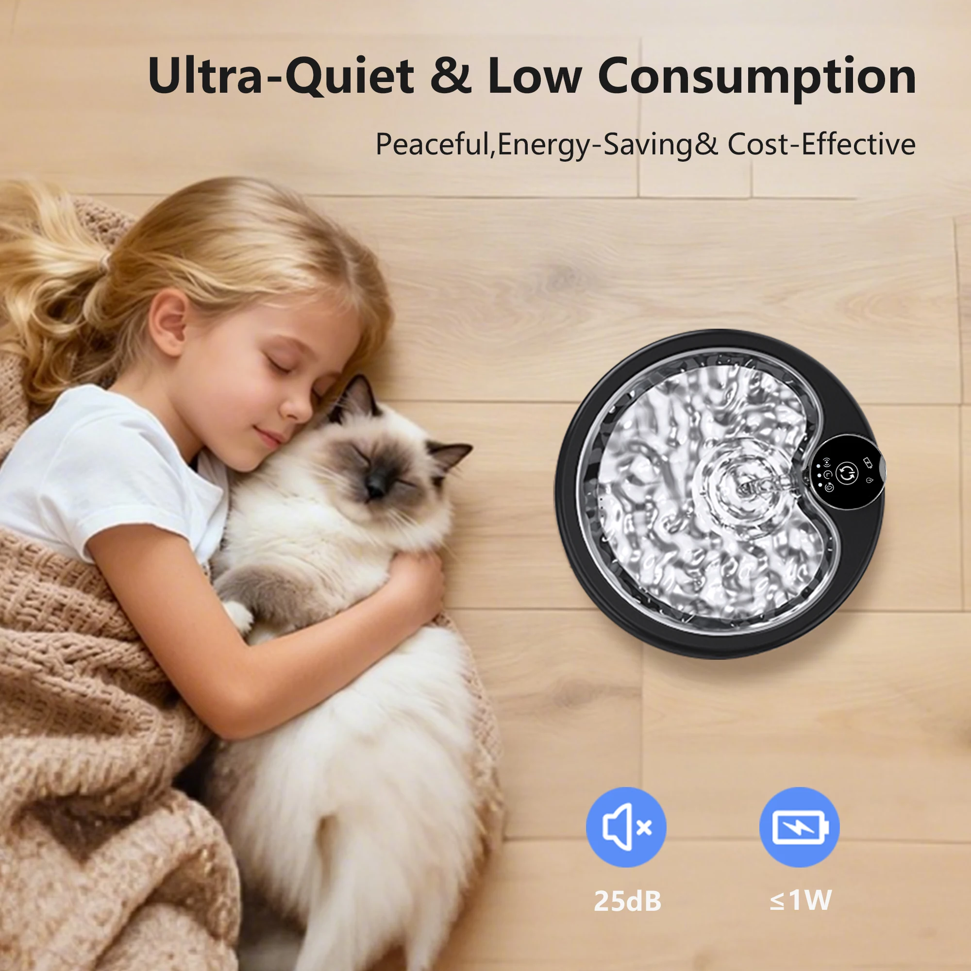 Wireless Cat Water Fountain Smart Sensor 304 Stainless Steel Automatic Circ Filtration With Level Check Mute Cats Water Drinker - Image 5