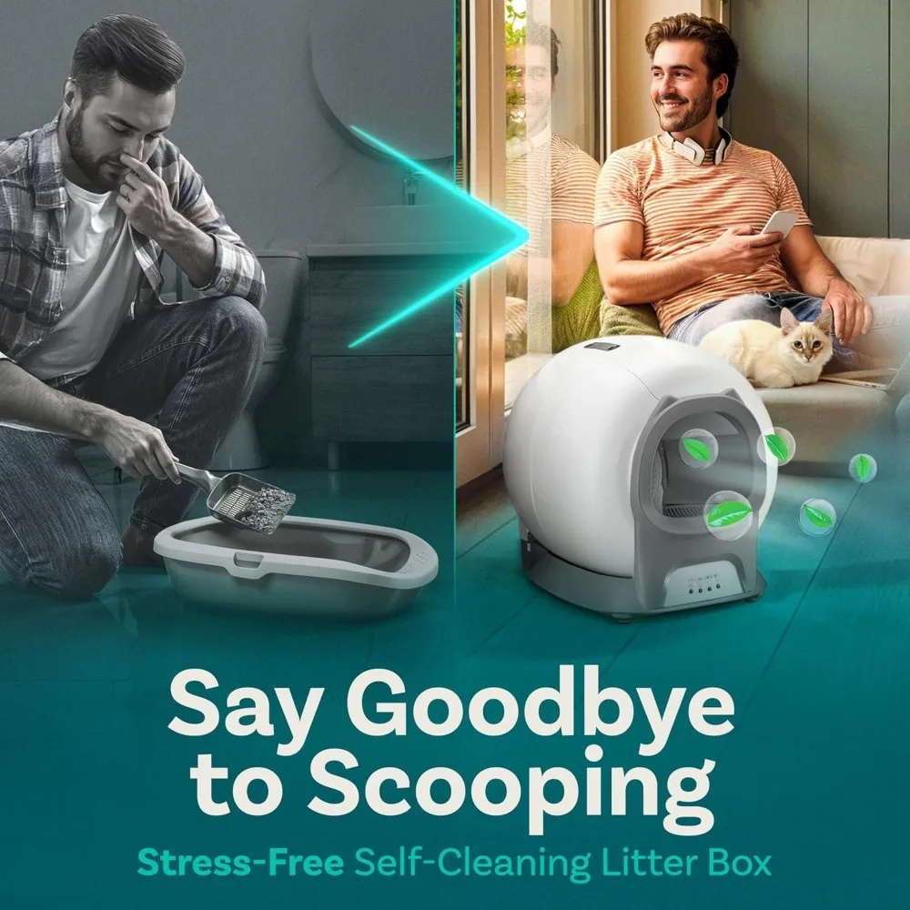 Self Cleaning Litter Box with Auto Safety Sensors for Multiple Cats - Automatic Cat Litter Box Self-Cleaning -, Customized - Image 2