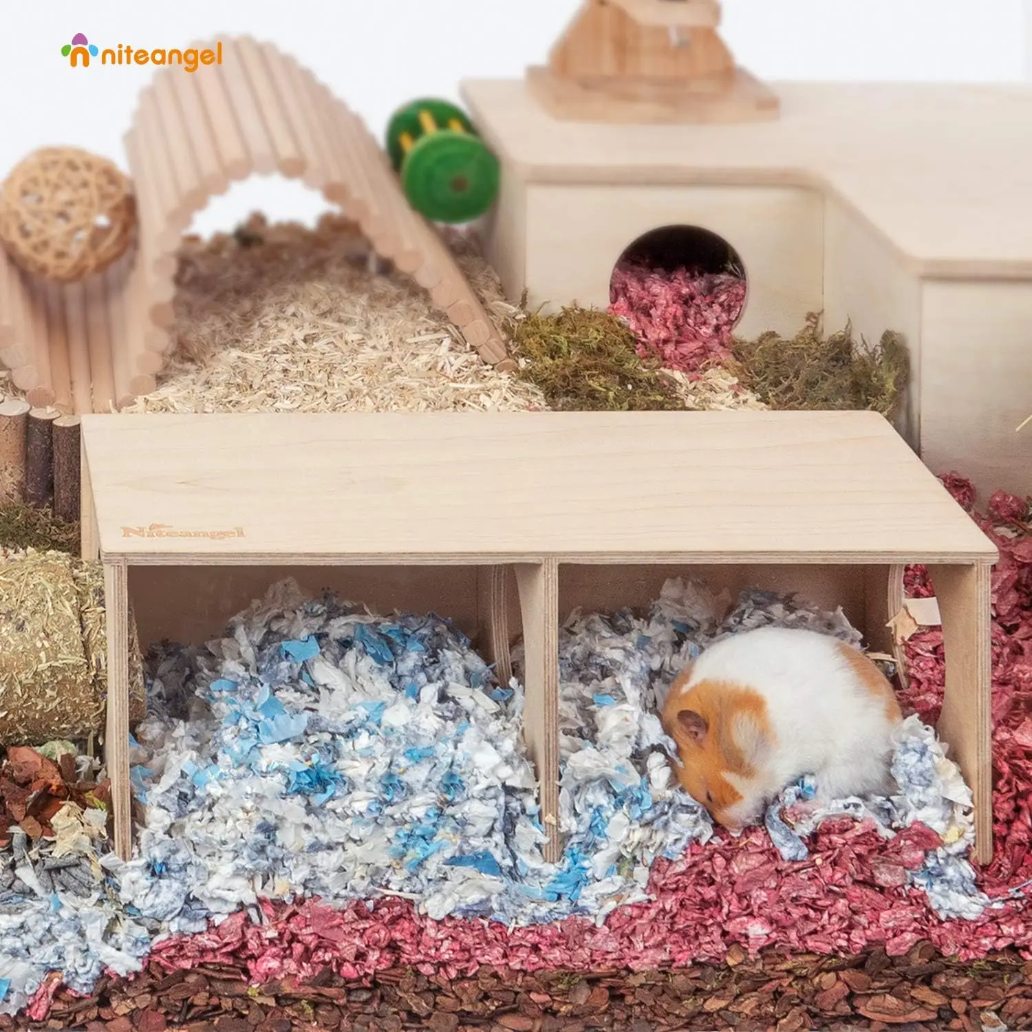 Hamster Secret Peep Shed 2-Chamber Hideout & Tunnel Exploring Toys (Large - for Syrian Hamster) - Image 3