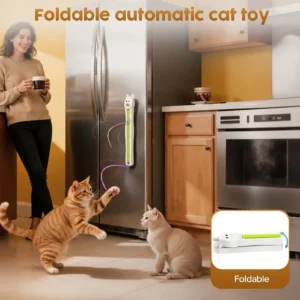 Electronic Cat Toys Wall Mounted Flying String Enrichment Rechargeable Cat Enrichment Toys for Home Living Room Kitchen