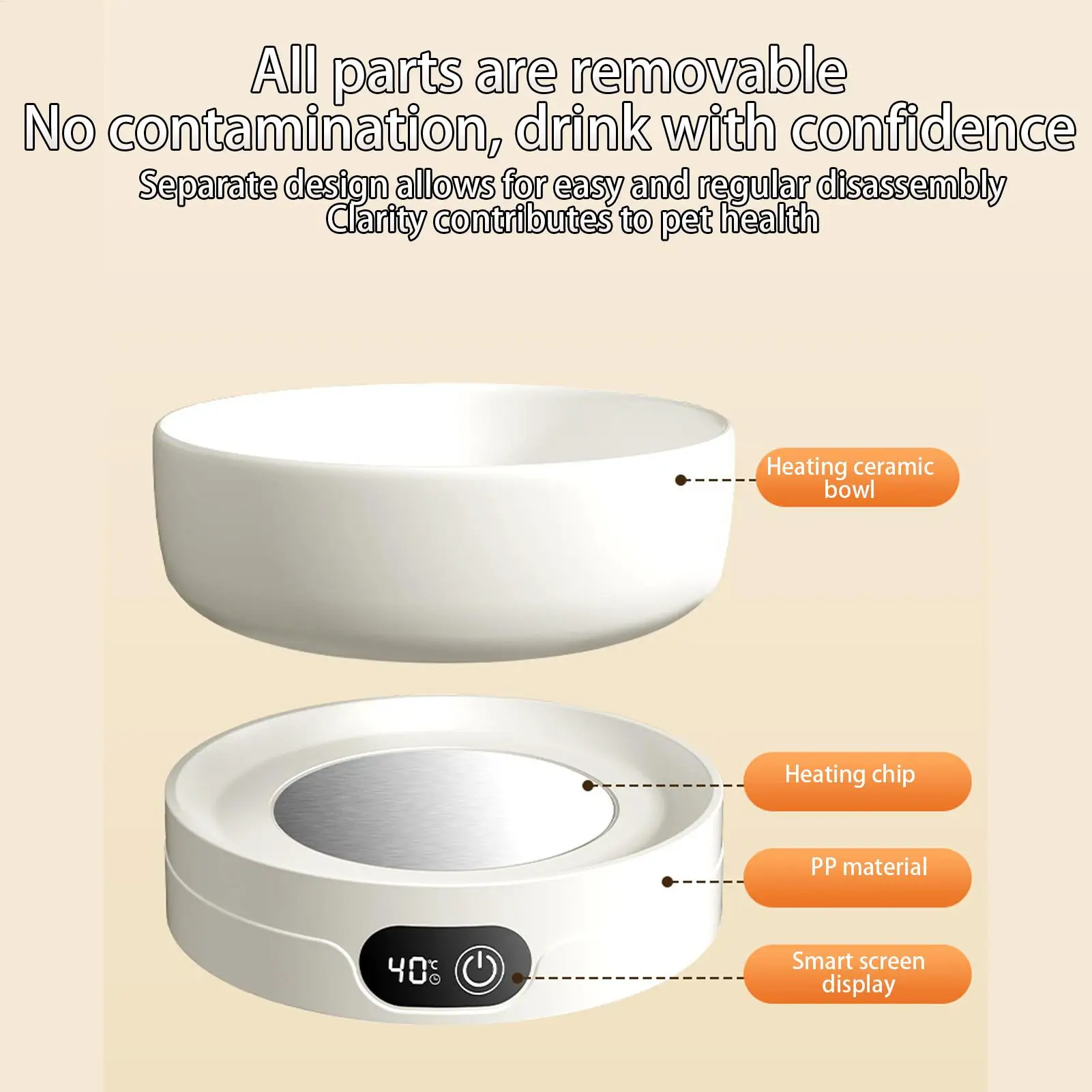 Heated Cat Dish 4 Temperature Settings Winter Pet Drinking Plate Thermal Heated Water Bowl for Chickens Ducks Birds Animals - Image 4