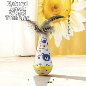 Cartoon Pattern Cat Tumbler Wobbler Wear-Resistant Chew Toy Interactive Cat Toy Bite-Resistant Cat Teaser for Cat Supplies