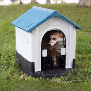Rainproof Outdoor Dog House, Four Season Universal Dog Cage Villa for 15kg Small Dogs, Durable & Moisture-proof