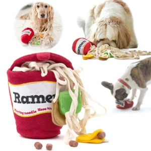 Dog Puzzle Toy Noodle Shape Leaking Food Toy Dog Nosework Training Toy Interactive Enrichment Toy for Small Medium Dogs