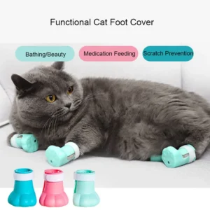 4Pcs/Set Pet Dog Cat Foot Cover Shoes Anti Slip Cat Shoe Rubber Boots for Anti Slip Scratch Prevention Dogs Cats Foot Cover