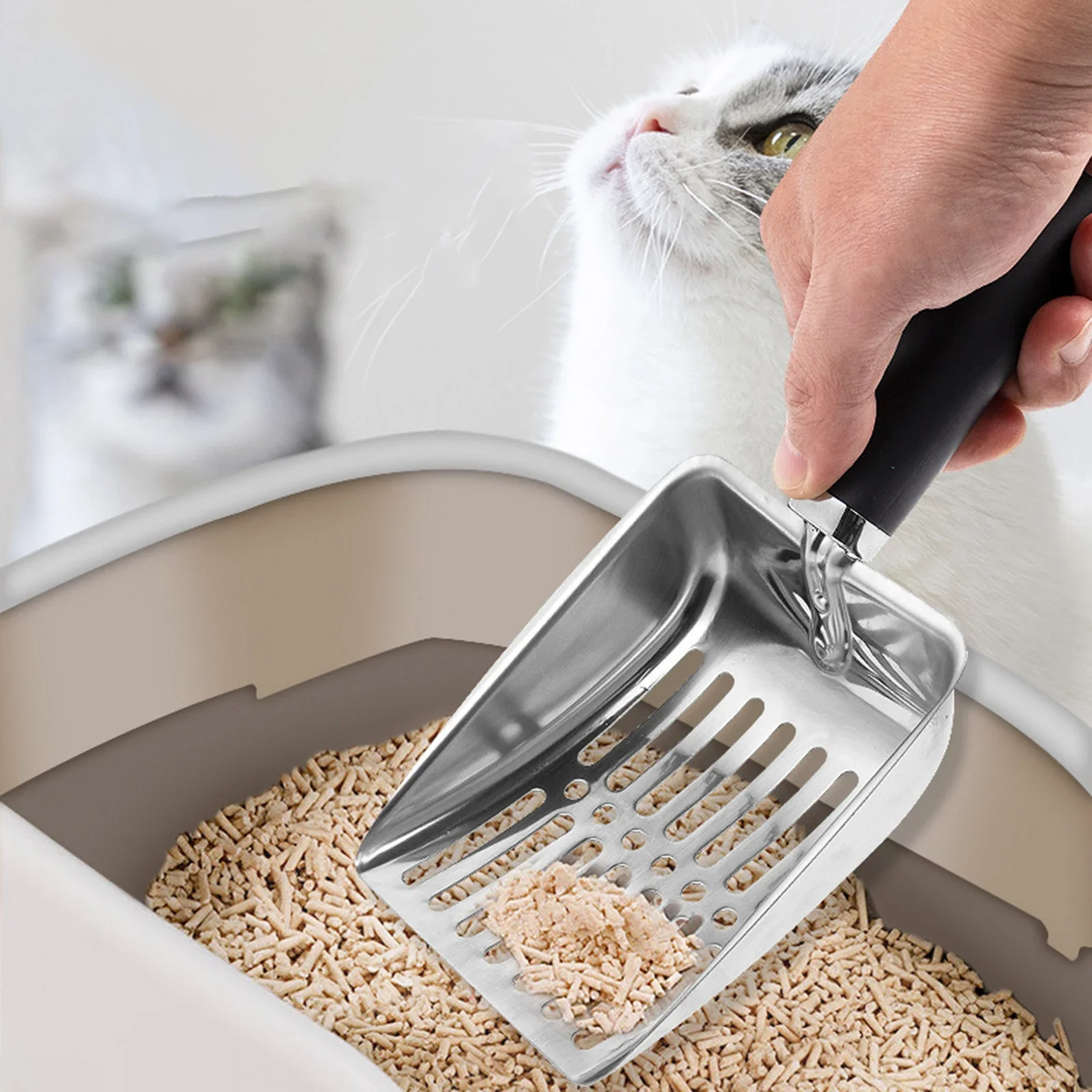 Cat Litter Shovel Cat Litter Scoop Metal Litter Scooper Deep Shovel for Cat Kitten Litter Box Cleaning Tool Pet Supplies - Image 2
