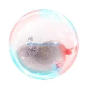 77JB for Cat Automatic Moving Ball with Plush Animal Random Moving 5in Clear Bal