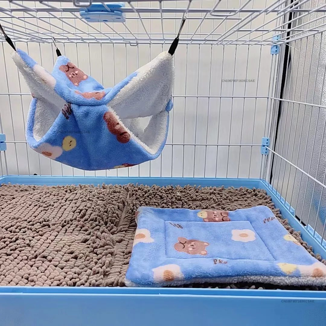 Chinchilla Rabbit Soft Bed Mat House Nest Hamster Accessories Small Animal Guinea Pig Hamster Bed House Winter Warm Squirrel - Image 3