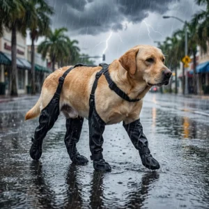 Dog Full-Leg Waterproof Protectors Mud & Stain Resistant Non-Slip Dog Shoes Perfect for Medium & Small Pet Breeds in Rainy Days