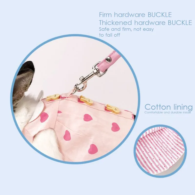 Rabbit Clothes Traction Rope Hat Set Pet Rabbit Costumes Guinea Pig Lop-eared Rabbit Jewelry Hat Traction Rope - Image 5