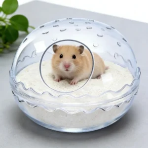 Panoramic Transparent Hamster Bath Room & Toilet 2-in-1 with Lid Anti-Splash Deodorant Sand Bath Container for  Hamster