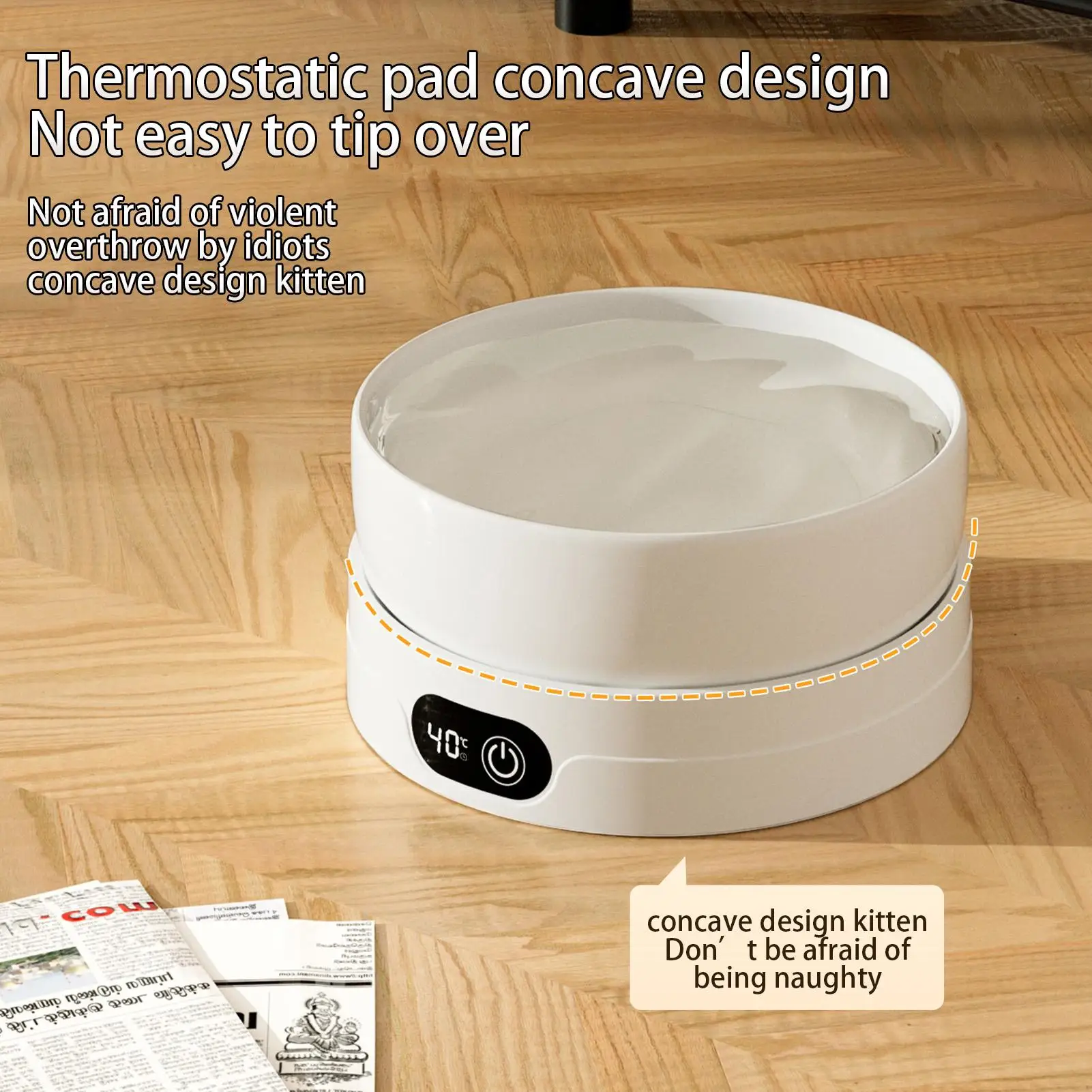 Heated Cat Dish 4 Temperature Settings Winter Pet Drinking Plate Thermal Heated Water Bowl for Chickens Ducks Birds Animals - Image 2