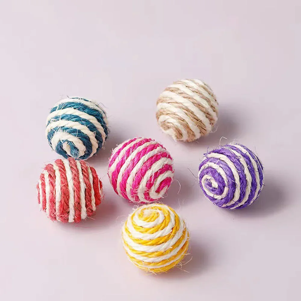 Sisal Ball Cat Toys & Teaser Wand Set - Self-Play Boredom Buster for Cats, Durable Chew Toy for Teething, Anti-Bite Grinding Toy - Image 6