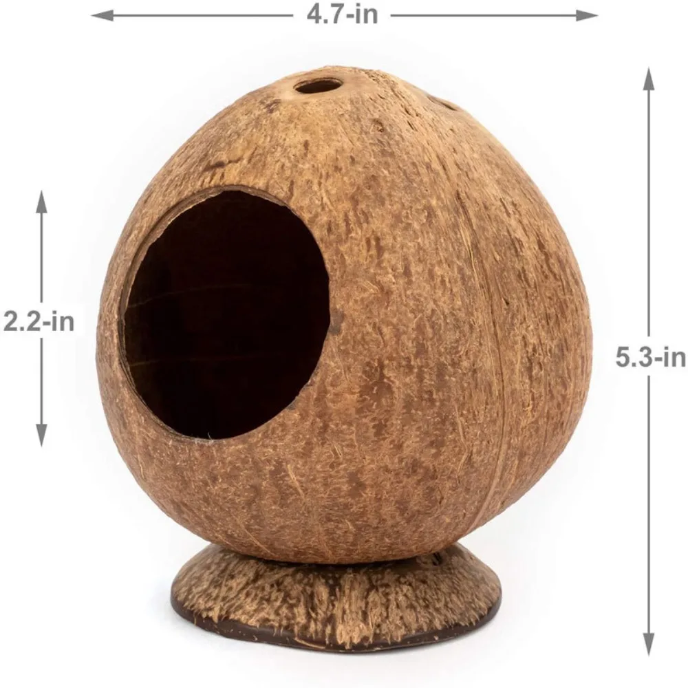 Coconut Hamster House Bite Resistance Warm Bite-resistant Natural Coconut Shell Wear Resistant Guinea-pig Hamster Hideout House - Image 5