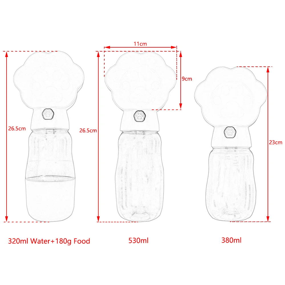 Portable Dog Water Bottle Food Container 2 in 1 Leakproof Pet Puppy Drinking Bowls for Small Medium Dogs Cats Chihuahua Supplies - Image 6