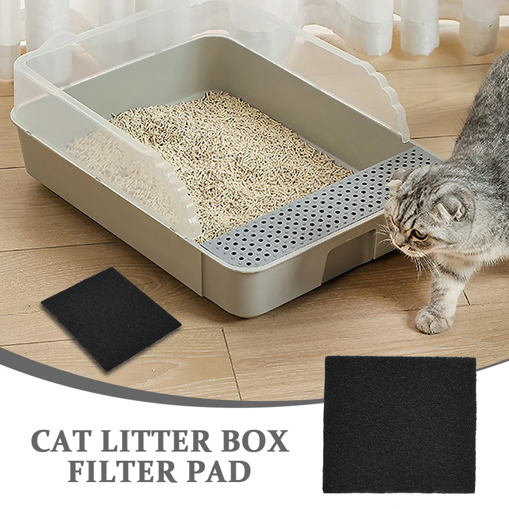 12Pcs Activated Carbon Filter Cotton for Cat Litter Boxes Cleaner Replacement Pet Cats Litter Box Filter Cotton Deodorant