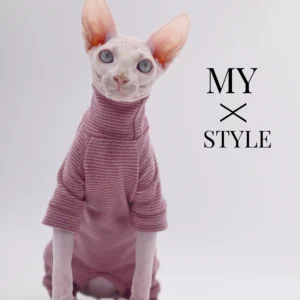 Hairless Cat Clothes Warm and Soft Four-Legged Hoodie for Sphynx Cats for Autumn and Winter for Devon Rex, Cornish