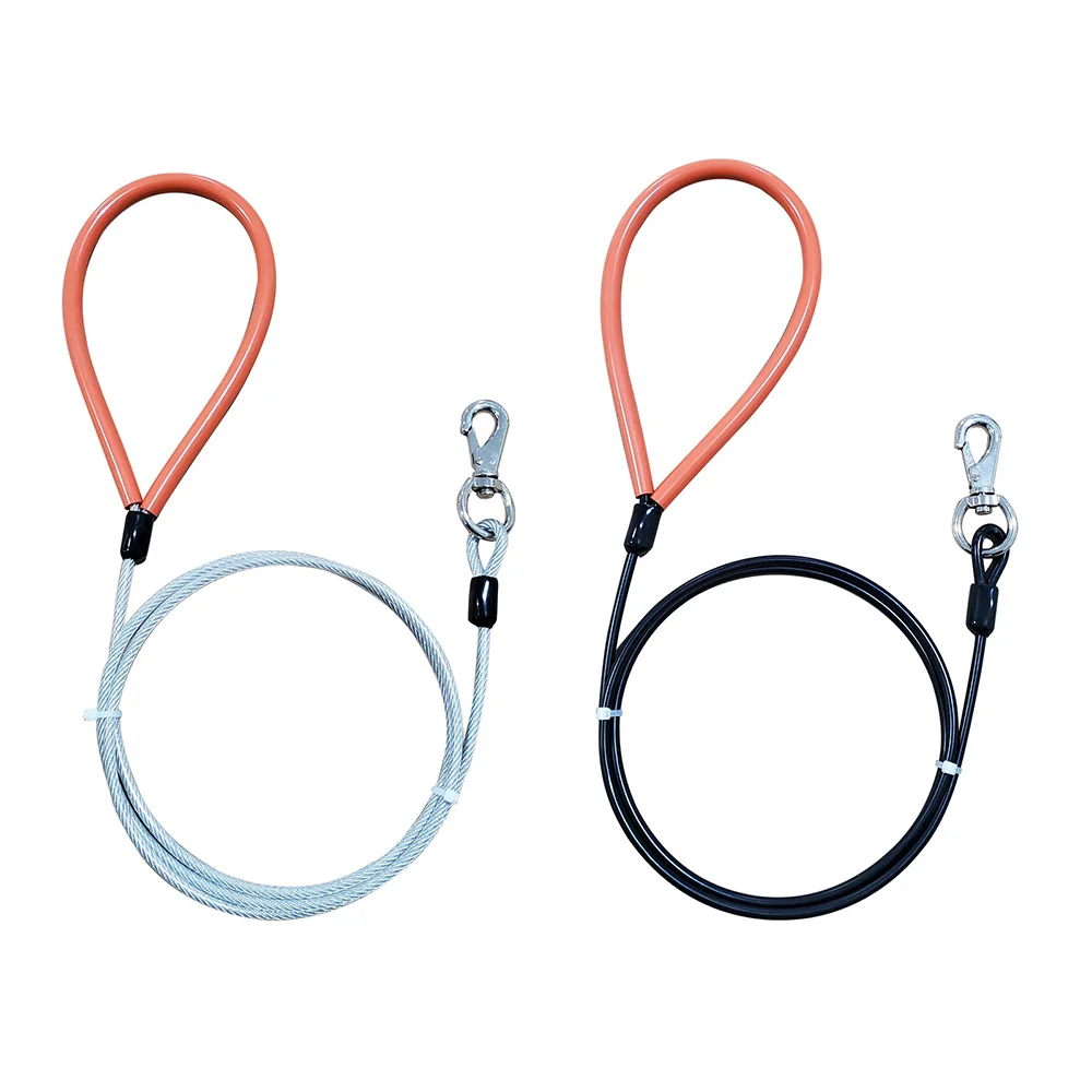 Anti-Bite Dogs Chain Leash Steel Wire Dog Lead Heavy-Duty Pet Dog Tie-Out Cable Chew Proof Metal Leashes for Medium & Large Dogs