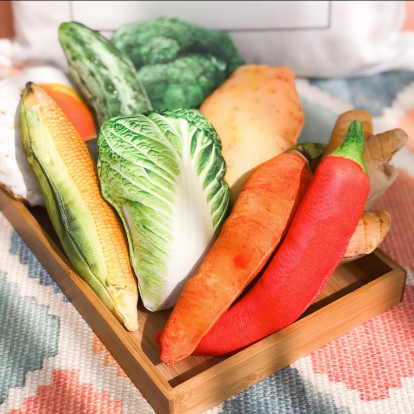Pet Toy Simulation Vegetable Food Pet Tear-resistant Plush Toy Creative Fun Cat And Dog Toy Vocal Pet Toy - Image 3