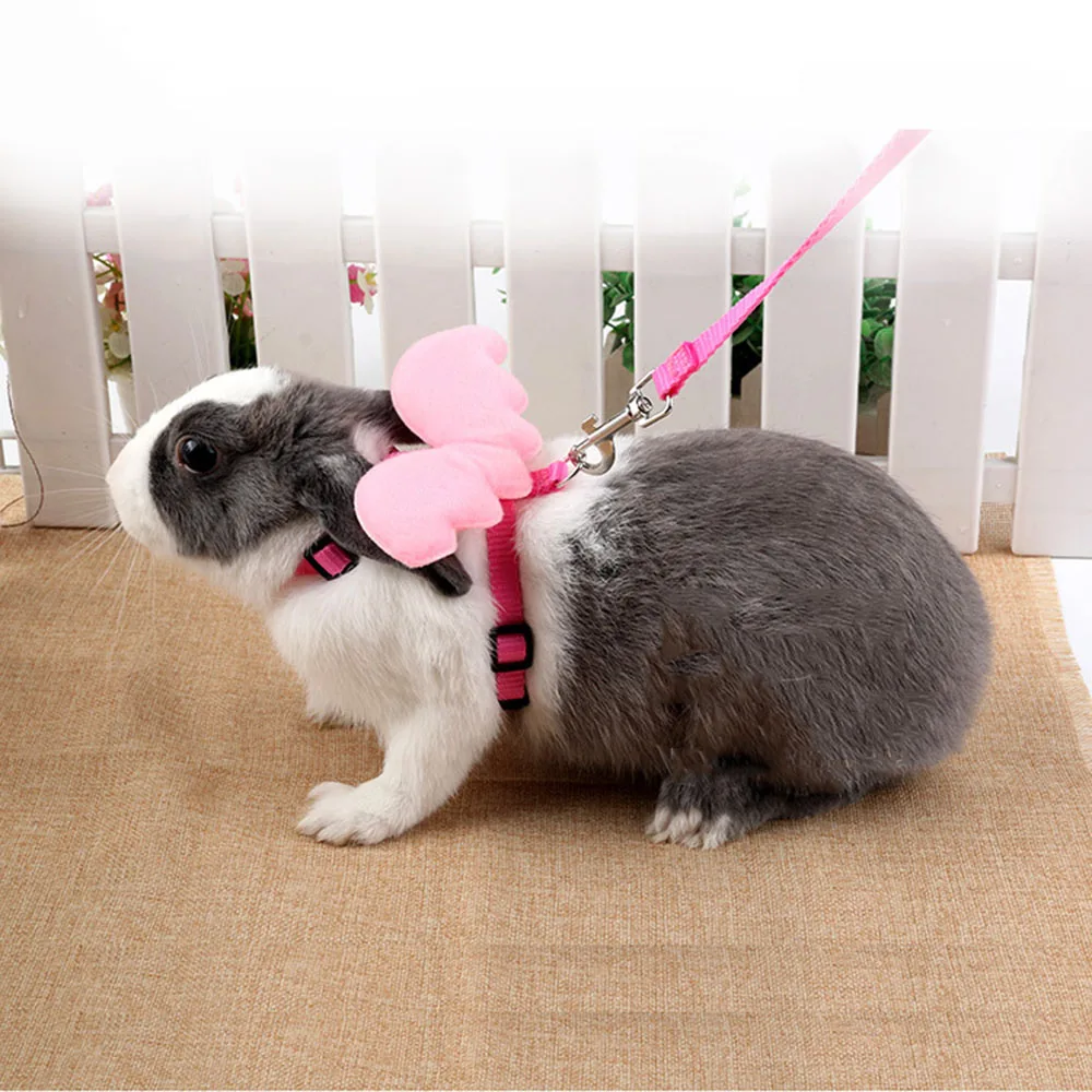 Small Animal Rabbit Harness with Leash Cute Bunny Collar Pet Bunny Supplies Cat Harness & Leash Set for Adult Guinea Pig Ferret - Image 4