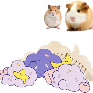 Hamster Climbing Toys - Wooden Hamster Bridge Cage Accessories and Decor Small Animal Ladder for Rats, Mice, Gerbils