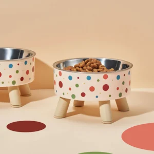 Cute Pet Food Bowl - Non-Slip & Anti-Tip Design, Detachable Feeding Dish for Cats & Dogs, Safe Durable