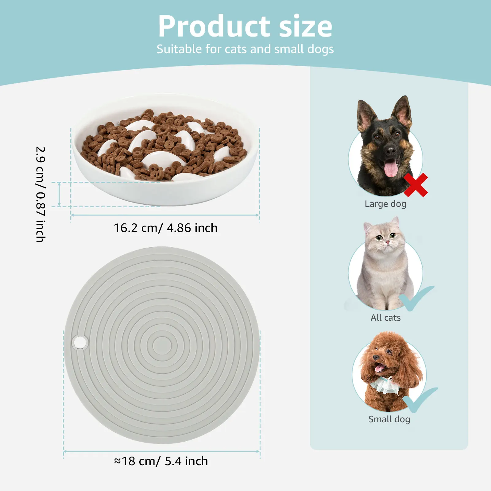 Cat Bowl Slow Feeder Non Slip Mat Raised Edge Pets Eating Anti Vomiting Ceramic Bowl Reusable Healthy Anti-choking - Image 6