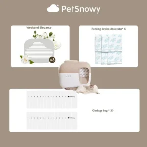 PetSnowy Cat Toilet Accessory Deodorizing Tablets Garbage Bag Pet Automatic Feeders Desiccant Professional Cleaning Supplies