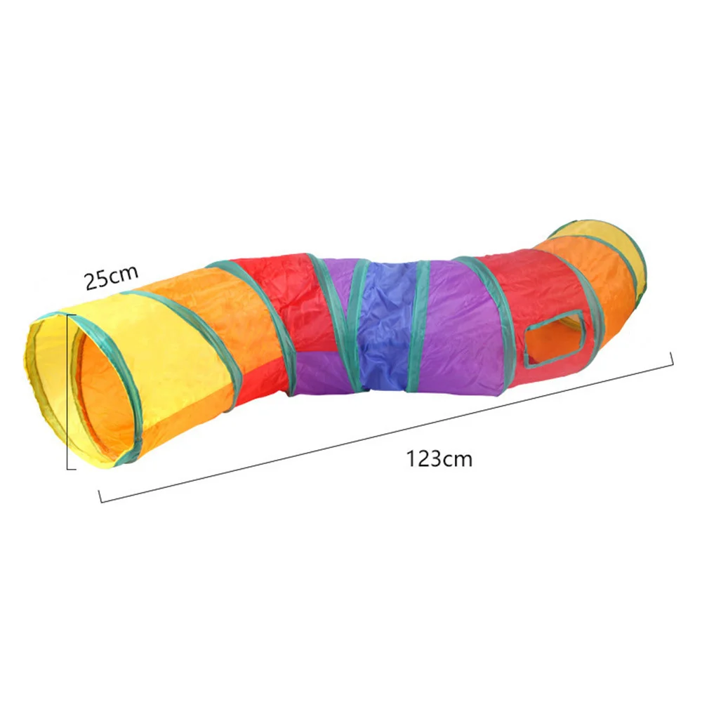 Three Ways Cat Play Tunnel Long Rainbow Foldable Drill Barrel Bending Cat Kitty Indoor Tent Kitty Training Interactive Fun Toy - Image 7