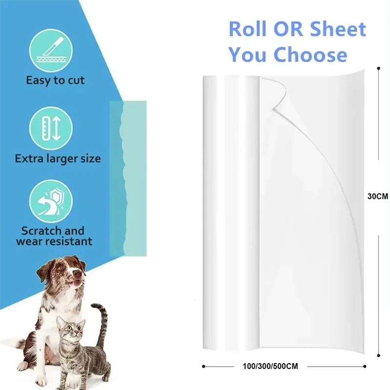 Anti Cat Scratch Furniture Protector Self-Adhesive Peelable Cat Training Protectors PVC Transparent Tape for Couch Sofa Sticker - Image 5