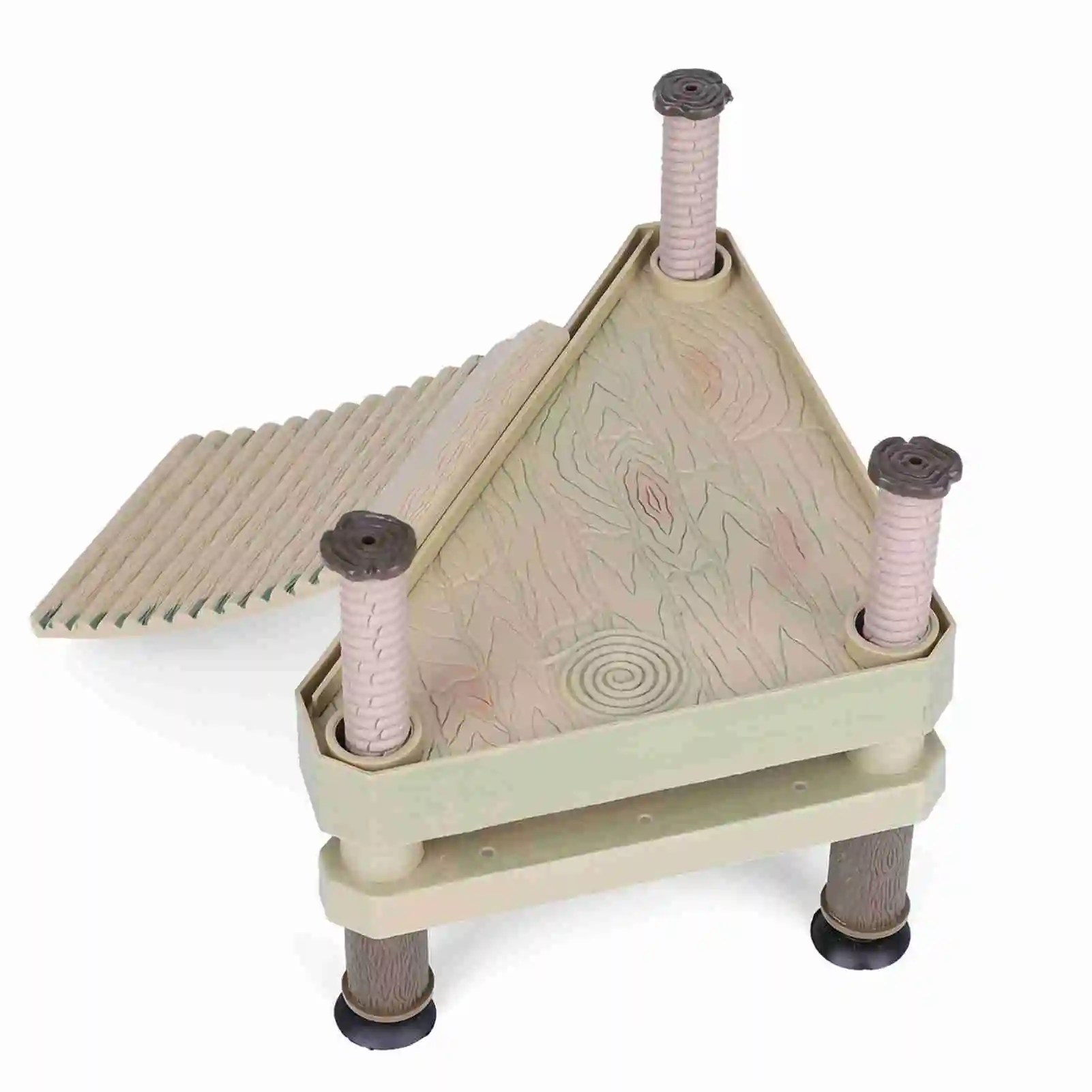 Reptiles Floating Platform Pier with Ramp Ladder Plastic Terrarium Tank Ornament for Small to Medium Sized Turtle - Image 3