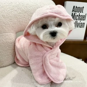 New Thickened Pet Bathrobe Super Absorbent Hooded Pet Drying Robe Small/Large Dog Skin-friendly Pet Grooming Robe Pet Bath
