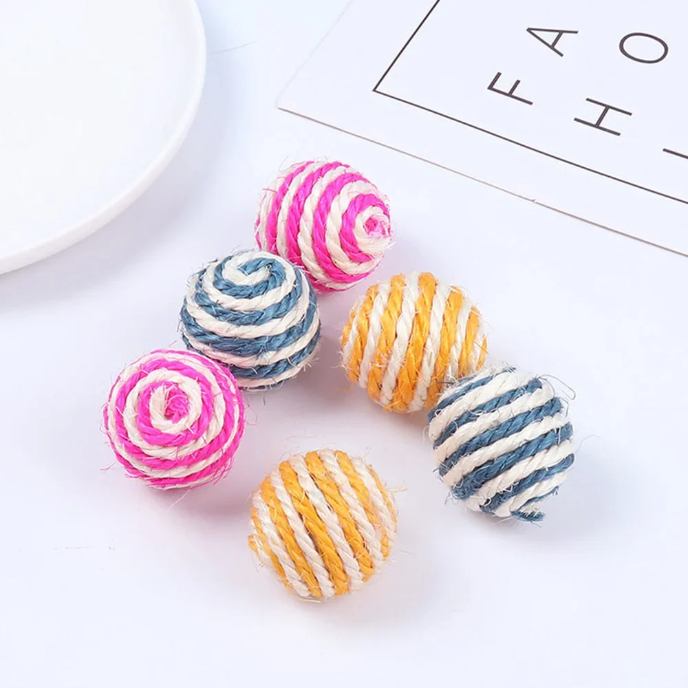 Sisal Ball Cat Toys & Teaser Wand Set - Self-Play Boredom Buster for Cats, Durable Chew Toy for Teething, Anti-Bite Grinding Toy - Image 4