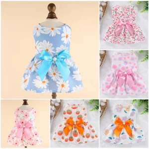 Spring Pet Princess Dress: Sunflower Skirt, Comfortable & Soft for Cats & Dogs
