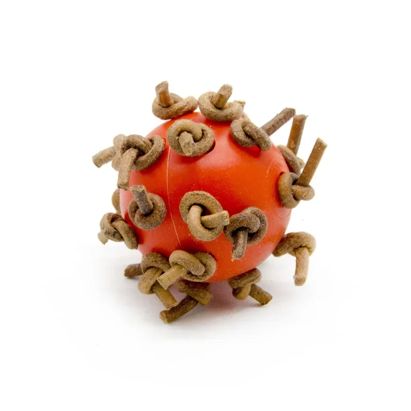 Bird Ball Chew Toy with Knots 4cm Dia Foot Toy Suitable for Parrot African Grey Cockatoo Pet Supplies - Image 7