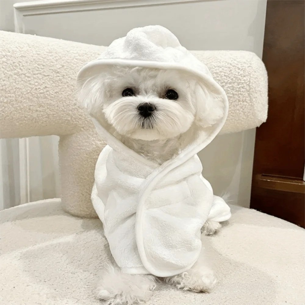 New Thickened Pet Bathrobe Super Absorbent Hooded Pet Drying Robe Small/Large Dog Skin-friendly Pet Grooming Robe Pet Bath - Image 9